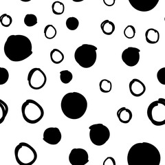 Random dots seamless pattern. Doodle circles texture background.