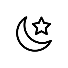 Star and crescent - symbol of Islam flat icon for apps and websites.symbol of Islam isolated