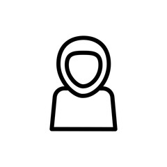 Arabian Woman Line Icon. Female symbol line art. Women wear hijab. Muslim woman icon. Muslim Lady icon