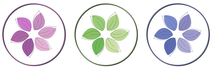 flowers and leaves emblem, sign for the company, flowers in a circle
