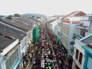 The island of Phuket thailand wonderful summer colours of blue green red. 