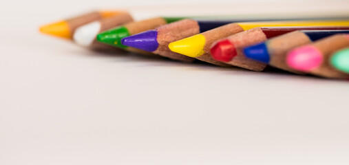 pencils on white background