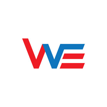 WE letter or VVE letter logo design vector