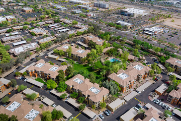 Obraz premium Aerial view desert Avondale small town city near of state capital Phoenix Arizona