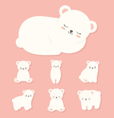 cute bears icons