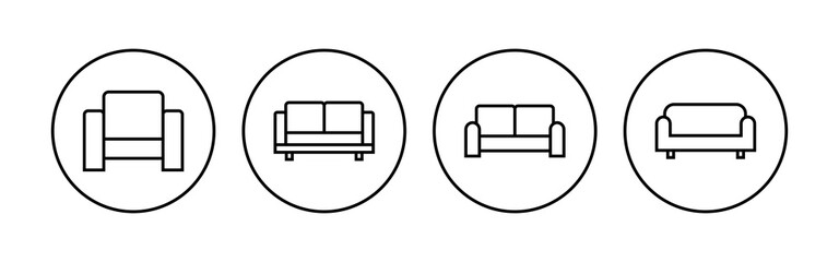 Sofa icon set. sofa icon illustration