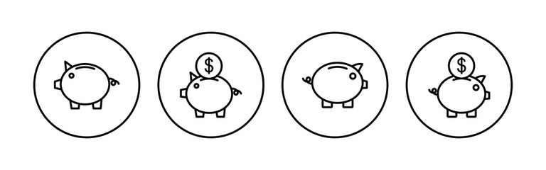 Piggy bank icon set. piggy money icon