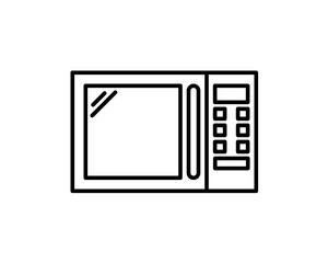 Microwave oven icon isolated on white background. Home appliances icon. Vector Illustration.