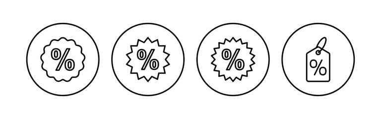 Discount icon set. Discount tag icon.