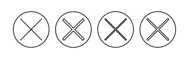 Close icon set. Delete icon vector. cross sign