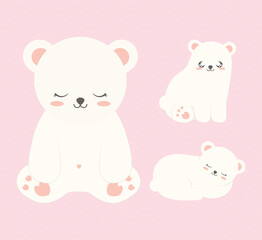 three cute bears
