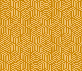 Illustratie gele zeshoek patroon achtergrond die naadloos is