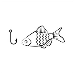 fishing icon vector. fishing icon on white background