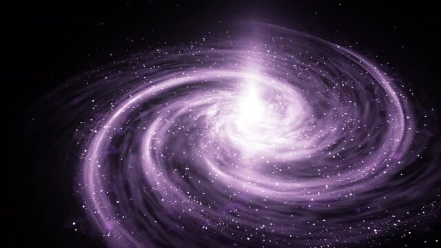 Stunning 3D galaxy with nebula and many planets rotating