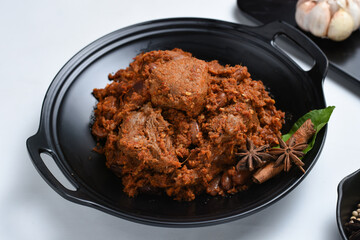 Rendang Padang. Spicy beef stew from Padang, Indonesia. The popular Indonesian traditional food