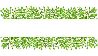 Branches color flat banner. Flourish retro ornament divider. Herbal ornate doodle design elements. Vintage botanical border. Wedding invitation, greeting card, scrapbook stamp, floral decor