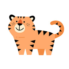 トラのキャラクター　年賀状素材　全身笑顔