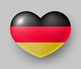 Heart shaped glossy national flag of Germany