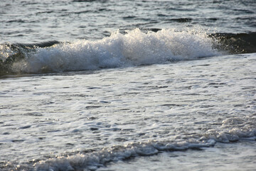 sea waves and sunset