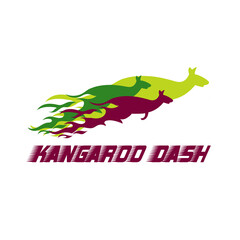 Kangaroo dash logo icon on white background