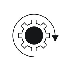 Recovery gear icon design. Backup data sign. Restore information symbol. 