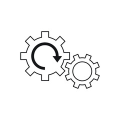 Recovery gear icon design. Backup data sign. Restore information symbol. 