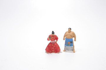 a mini of  Figure , Japanese Sumo Wrestler - obrazy, fototapety, plakaty