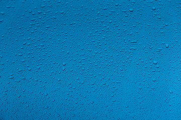 water drops on blue background