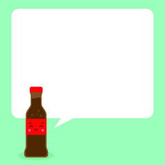 Cute Cola Bottle with Speech Bubbles
