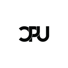cpu letter original monogram logo design