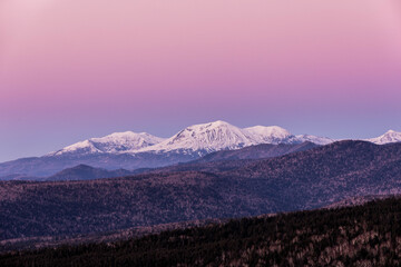 Naklejka premium 夕陽の大雪山
