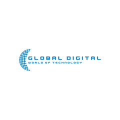 global technology logo design vector with a modern concept for digital and marketing companies