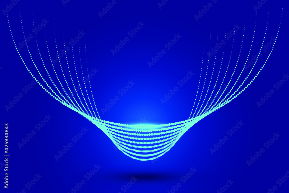 Aufkleber point particle motion arc trajectory big data technology sense abstract background
