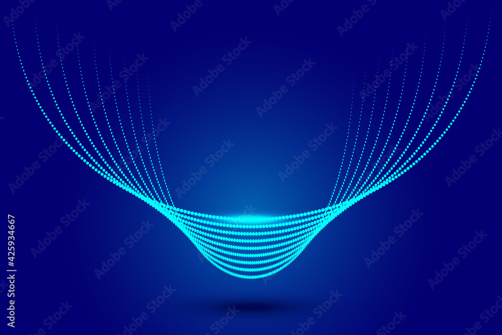 Aufkleber point particle motion arc trajectory big data technology sense abstract background