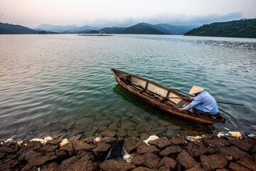 boats on the lake...