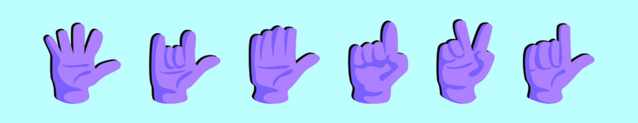 set of hand clapping cartoon icon design template with various models. vector illustration isolated on black background