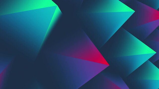 4K Seamless loop Bright modern abstract with multicolored simple moving geometric shapes on the neon background. Seamless loop