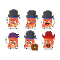 Cartoon character of steak with various pirates emoticons