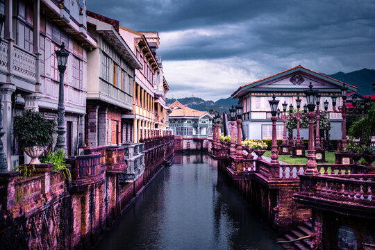 Beautifully reconstructed Filipino heritage and cultural houses that form part of Las Casas FIlipinas de Acuzar resort at Bagac, Bataan, Philippines.