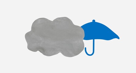曇りのち雨の天気イメージ素材