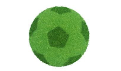 3d rendering. Green grass ball isolated on white background.