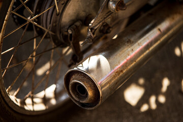 close up of Motorcycle pipe