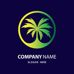 Palm tree logo images illustration