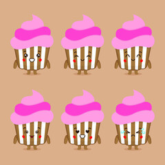 Cute Cake Characters With Expression