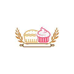 Bakery logo design vector illustration, Creative Bakery logo design concept template, symbols icons