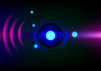 Abstract backgrounds wallpaper backdrop with circle technology light blue color spiral space universe science digital art design pattern vector illustration EPS10 