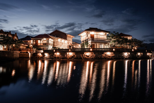Beautifully reconstructed Filipino heritage and cultural houses that form part of Las Casas FIlipinas de Acuzar resort at Bagac, Bataan, Philippines.