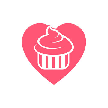 Love Bakery logo design vector illustration, Creative Bakery logo design concept template, symbols icons