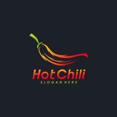 Red Hot Chili logo designs concept vector, Spicy Pepper logo designs template
