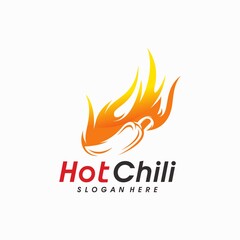 Red Hot Chili logo designs concept vector, Spicy Pepper logo designs template
